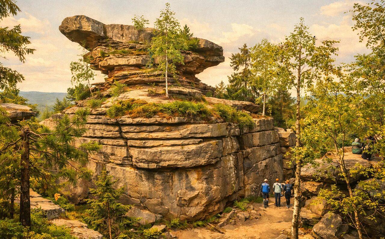 Каменный город в Пермском крае: как образовались скалы возрастом 350 миллионов лет