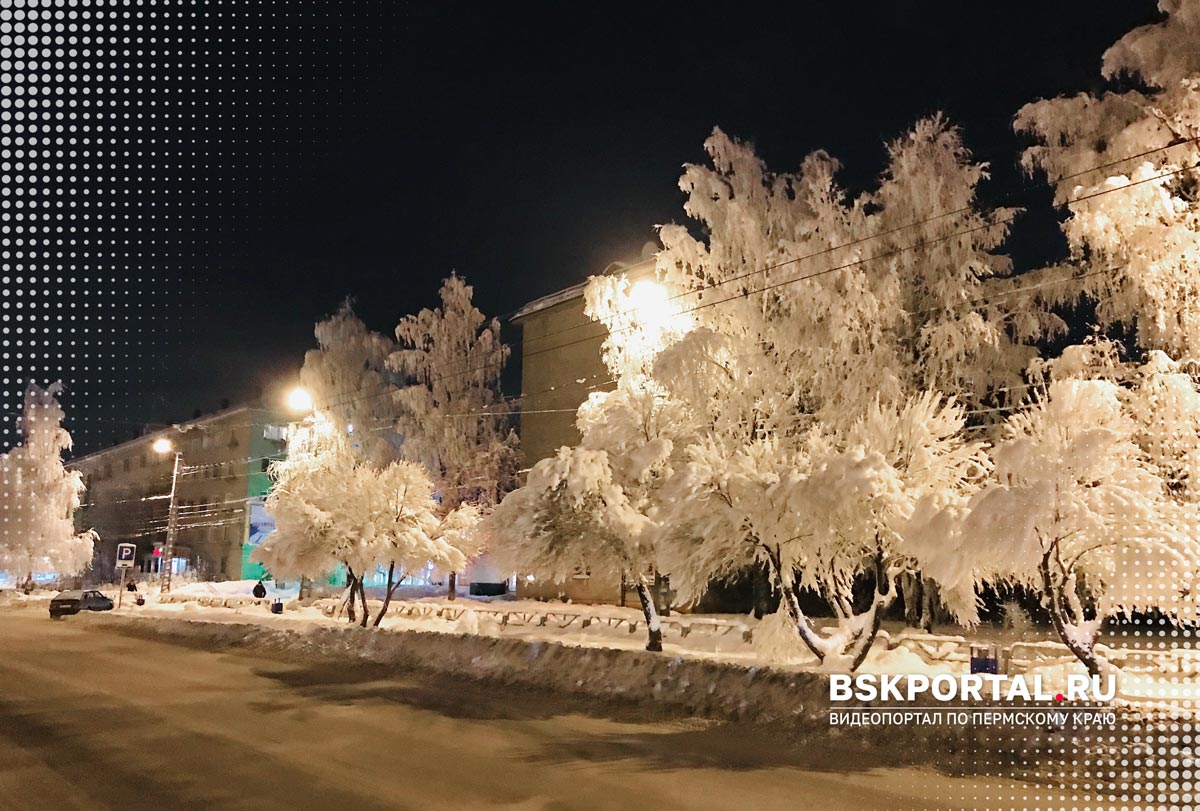 улица Юбилейная Березники зимой ночью