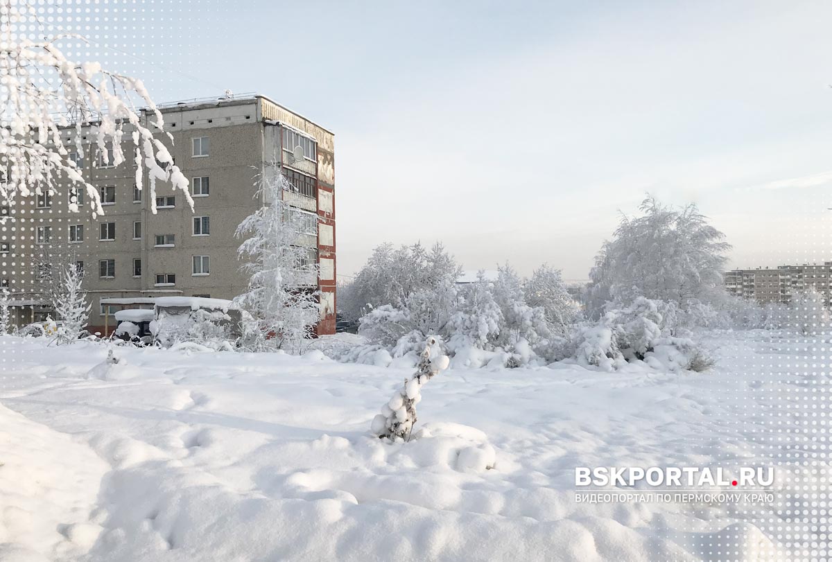 Березники зимой заснеженный двор