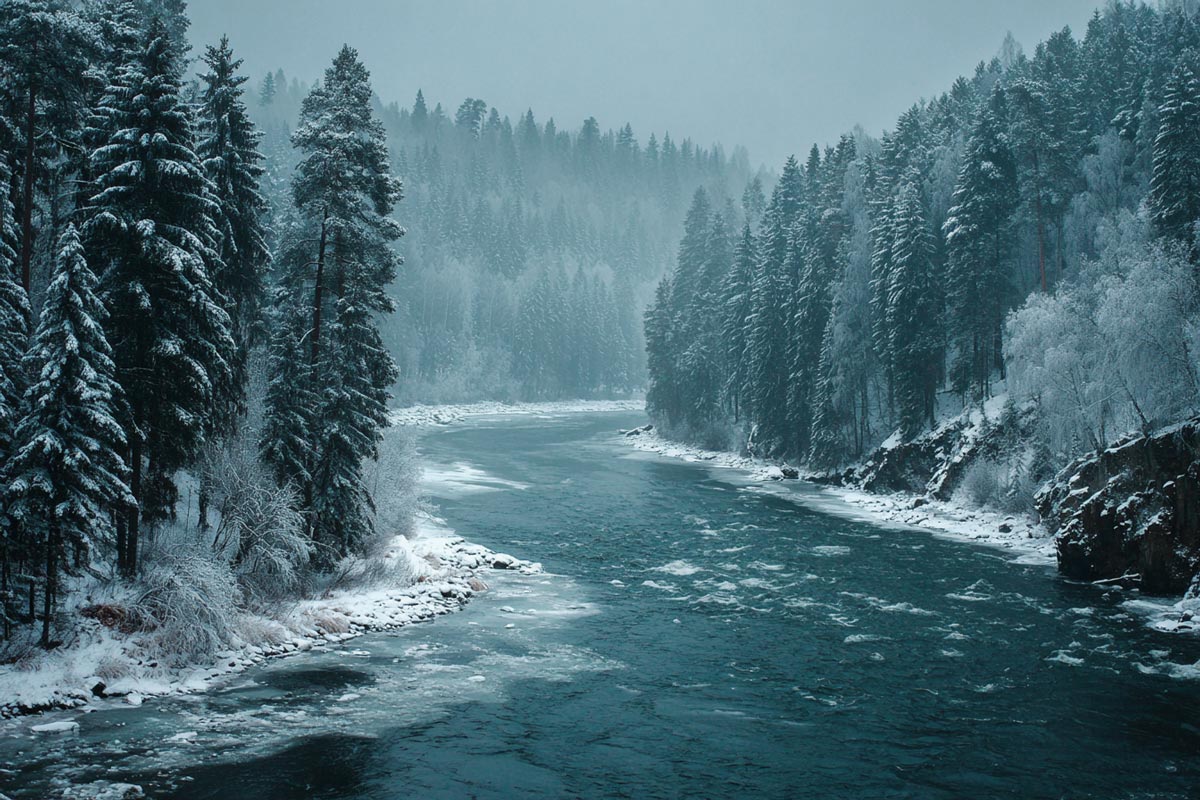 Пермский край суровая зимняя тайга