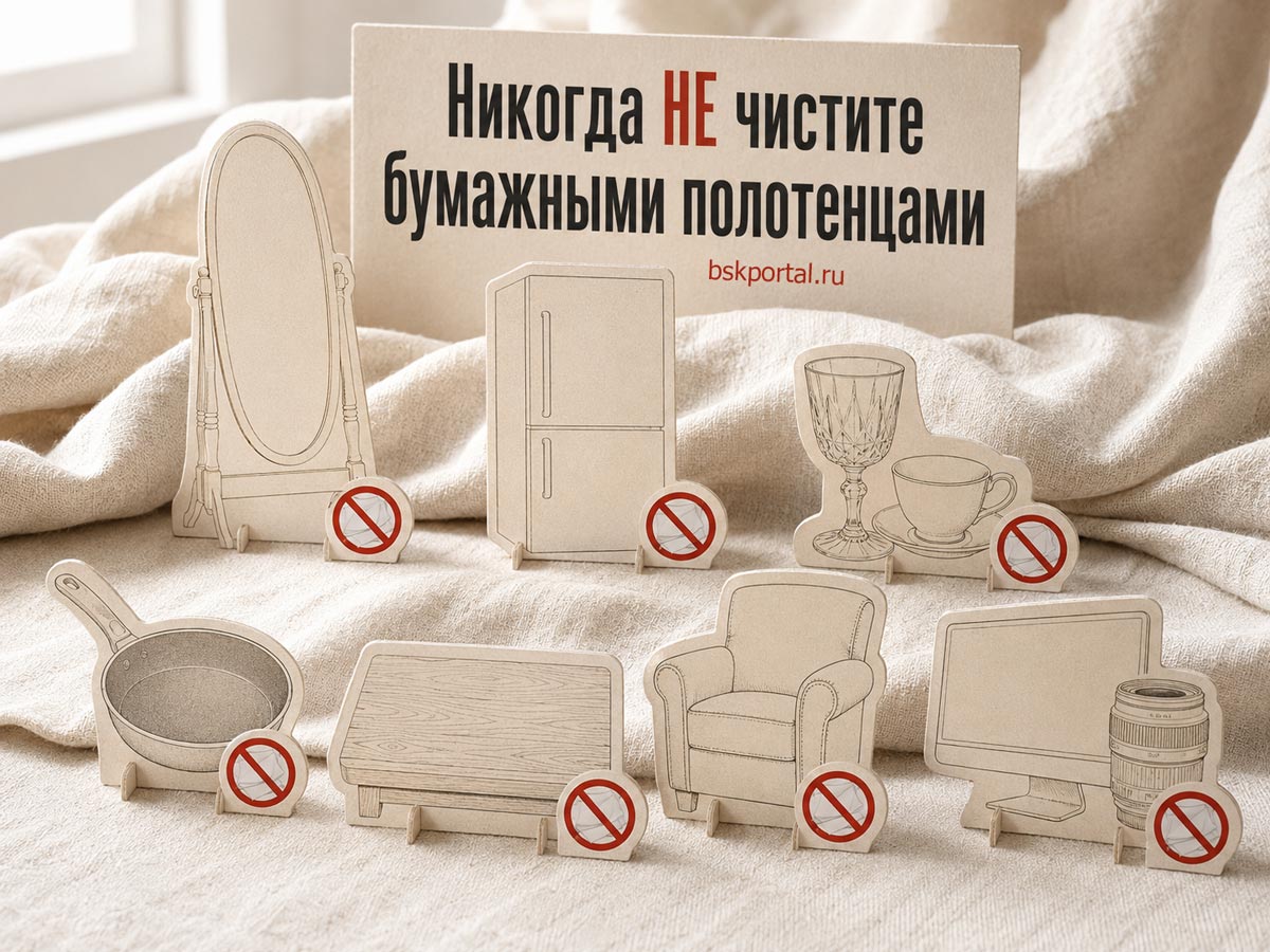 Семь вещей, которые нельзя чистить бумажными полотенцами