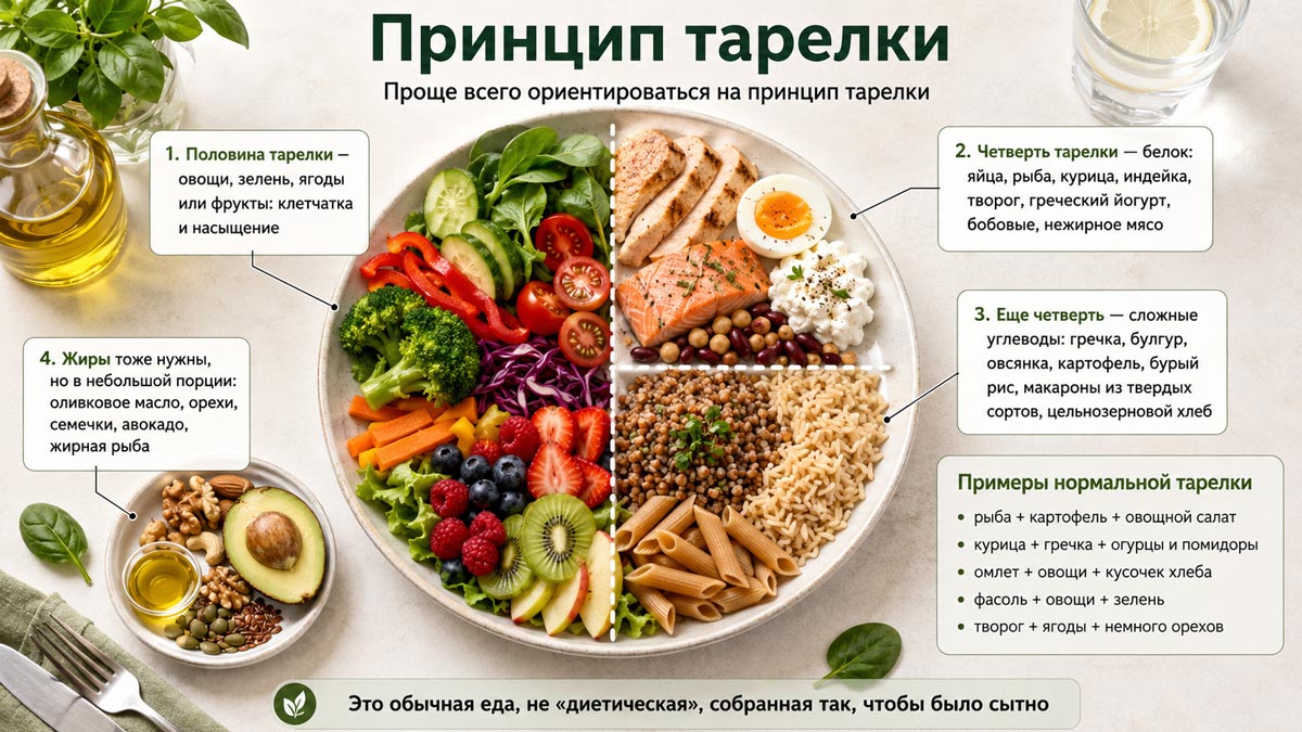 принцип тарелки что должно быть в тарелке для похудения